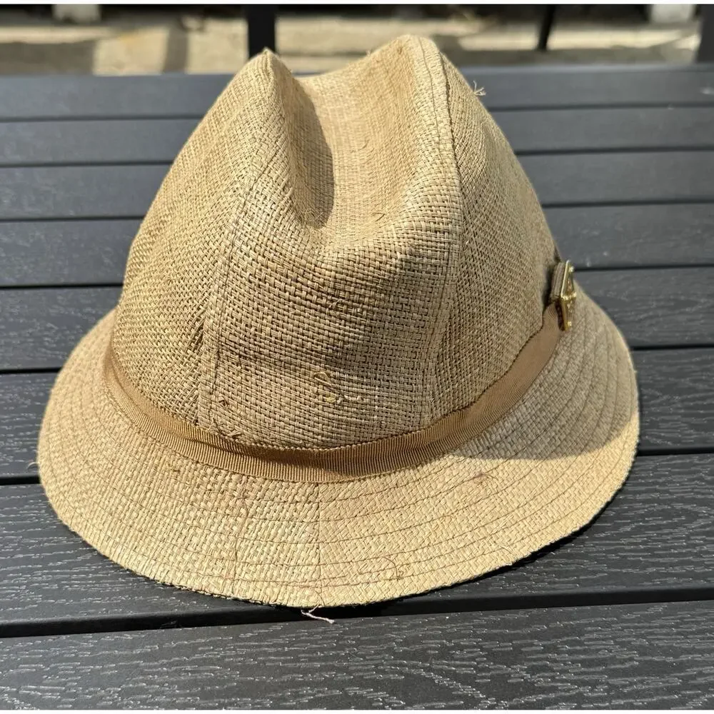 Tory Burch Straw Fedora Hat Lightweight Women's Woven